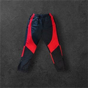 Jordan Retro Track Pants Black Red LARGE